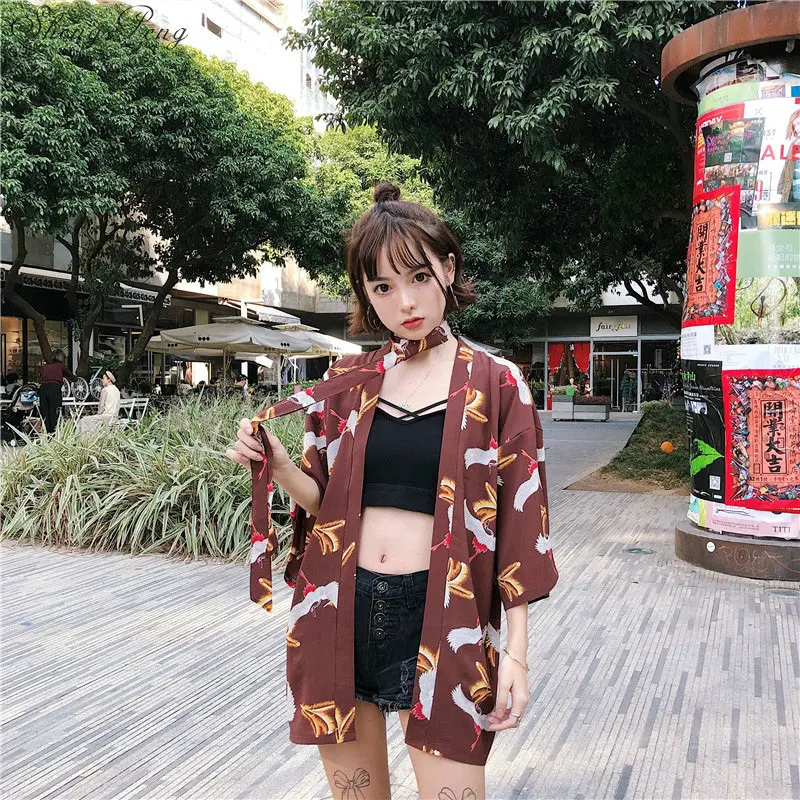 Женское традиционное японское кимоно летнее yukata Q145 2018|Одежда Азии и островов