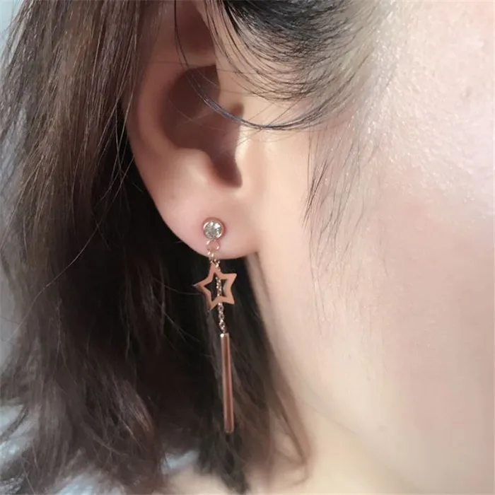 YUN RUO розово золотистый цвет модные звезды из циркона аксессуары для вечевечерние