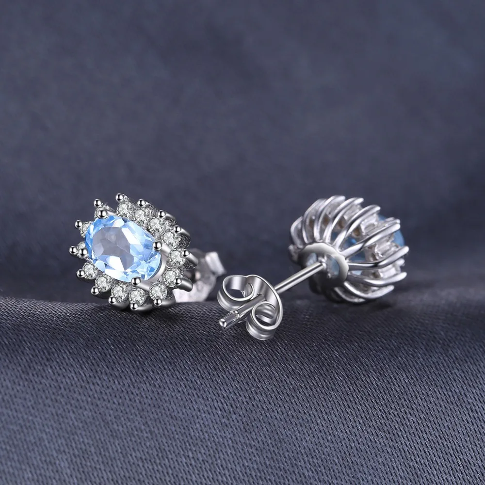 JewelryPalace Принцесса Диана Уильям Kate 1.2ct натуральный голубой кольцо с топазом серьги