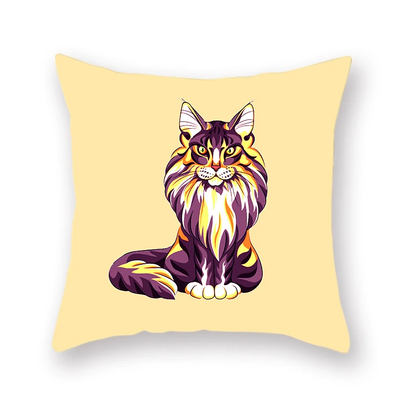 Cartoon Animated Throw Pillow Covers Watercolor Animal Cushion Set Unicorn Zebra Tiger Lion Pattern Polka Dot Green Sofa Deco