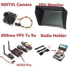 2016 New Fpv Kit Combo System 900TVL Camera 5.8Ghz 600mw 48CH TS832 transmitter RC832 Plus Snow Monitor holder for Rc airplane