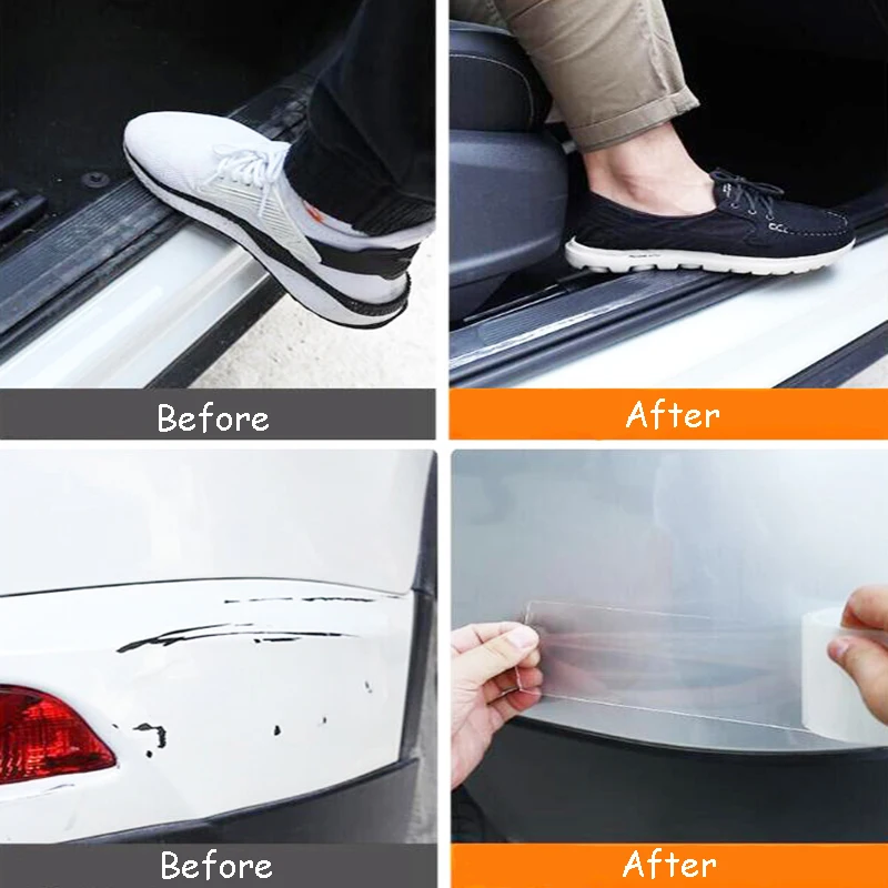

HOT Car Style Door Protect Car Stickers Scratchproof Car Door Sill Sticker Protector Multi function Nano Tape Auto Bumper Strip