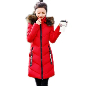 

2018 New Hooded Colorful Fur Collar Winter Women Jackets Female Down Cotton Jacket Women Winter Coats Cotton-Padded JacketCQ2492