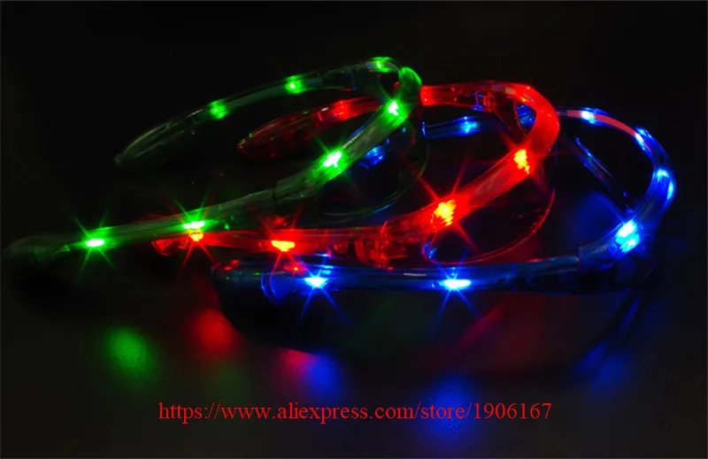 NEW Fashion 10 Colors Flashing EL Wire Led Glasses Luminous Glow Party Supplies Lighting Classic Gift Bright Light Festival Gift04
