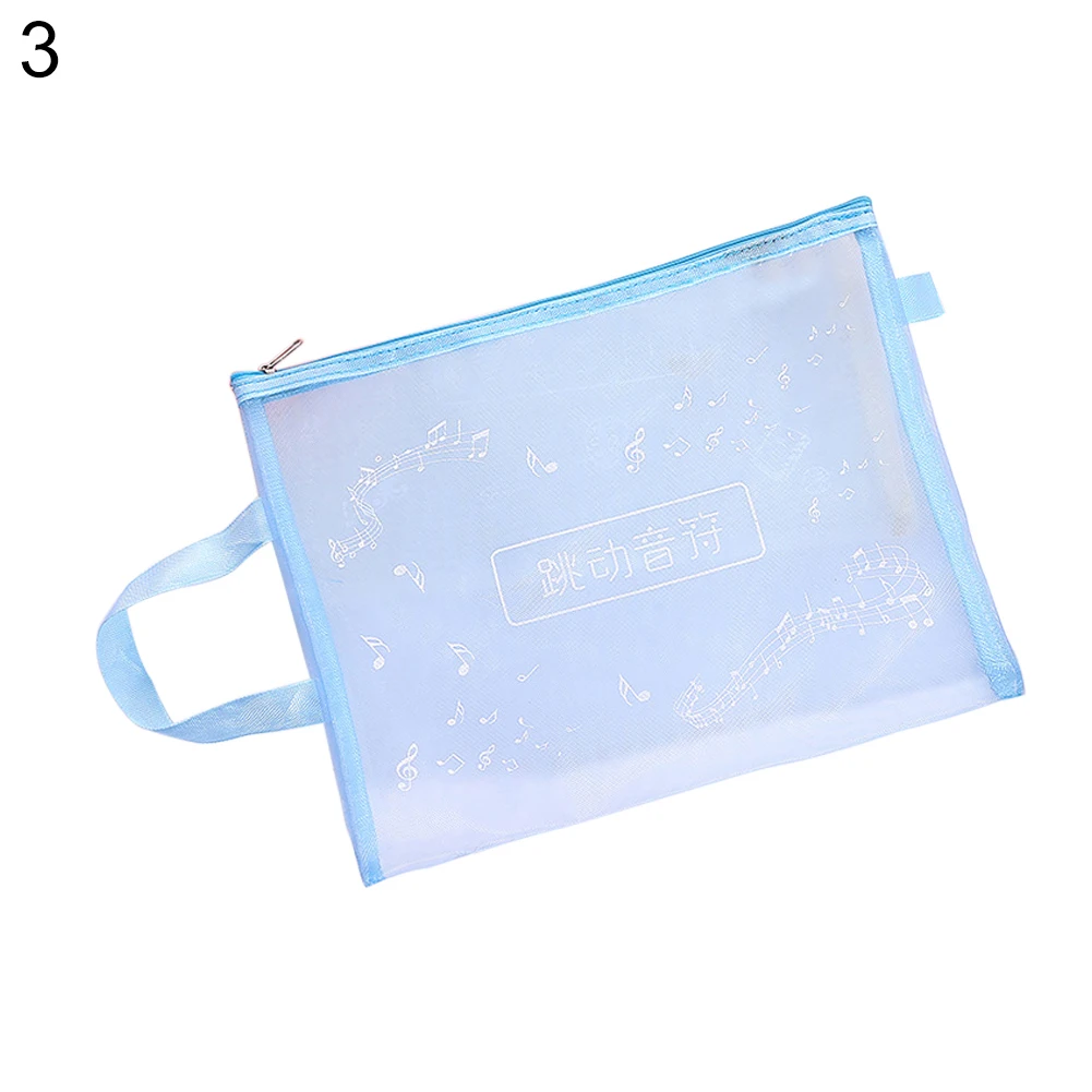 X0002 sleek minimalist A4 file bag Grid transparent portable zipper bag Student office durable storage bag Pencil bag