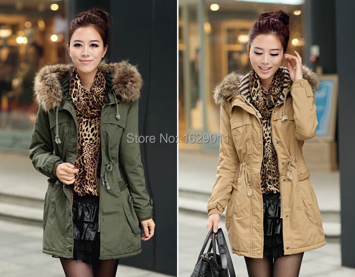 Verde Militar Parka chaqueta para Mujer Militar Chaquetas