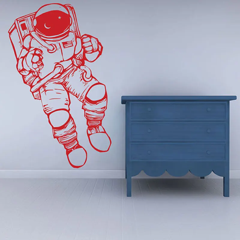 Outer Space Decal Cosmonaut Astronaut Wall Decal Nursery Decor Art