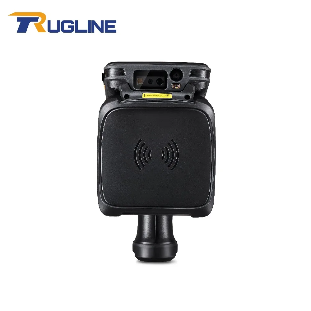 عالية الأداء الروبوت 6.0 المحمول الكمبيوتر 5.2 بوصة UHF RFID طويل المدى مسافة القراءة قارئ مع 1D 2D الباركود الماسح الضوئي