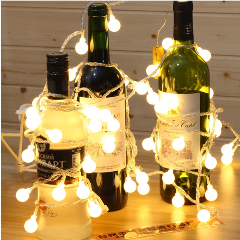 

50 LED Globe Festoon Party Ball string light outdoor led Christmas Lights Connectable fairy light wedding garden party garland