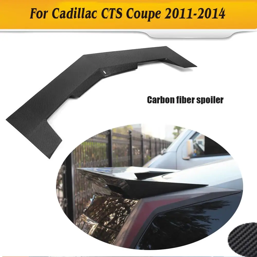 

For Cadillac CTS Coupe Rear Trunk Lip Spoiler Carbon Fiber Rear Wing Lip 2011 - 2014