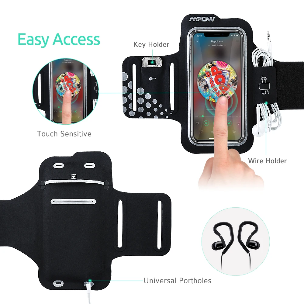 Mpow 5.1 بوصة الذراع سير شريطي تشغيل شارة الرياضة Sweatproof ل فون Xs سامسونج Xiaomi هواوي مع بطاقة مفتاح سماعة جيب Mpow 5.1 بوصة الذراع سير شريطي تشغيل شارة الرياضة Sweatproof ل فون Xs سامسونج Xiaomi هواوي مع بطاقة مفتاح سماعة جيب