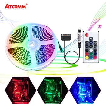 

0.5m 1m 1.5m 2m SATA Interface 3535 RGB LED Strip Light With RF Wireless Controller 60 120 LEDs/m Diode Tape For Computer Case