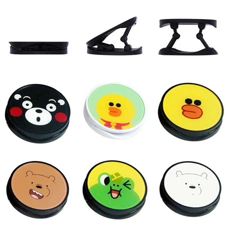 

Cute Cartoon Round Universal Expanding Stand and Grip Finger Ring Holder Mobile Phone Folding bracket For iPhone 8 7 X XR XS MAX