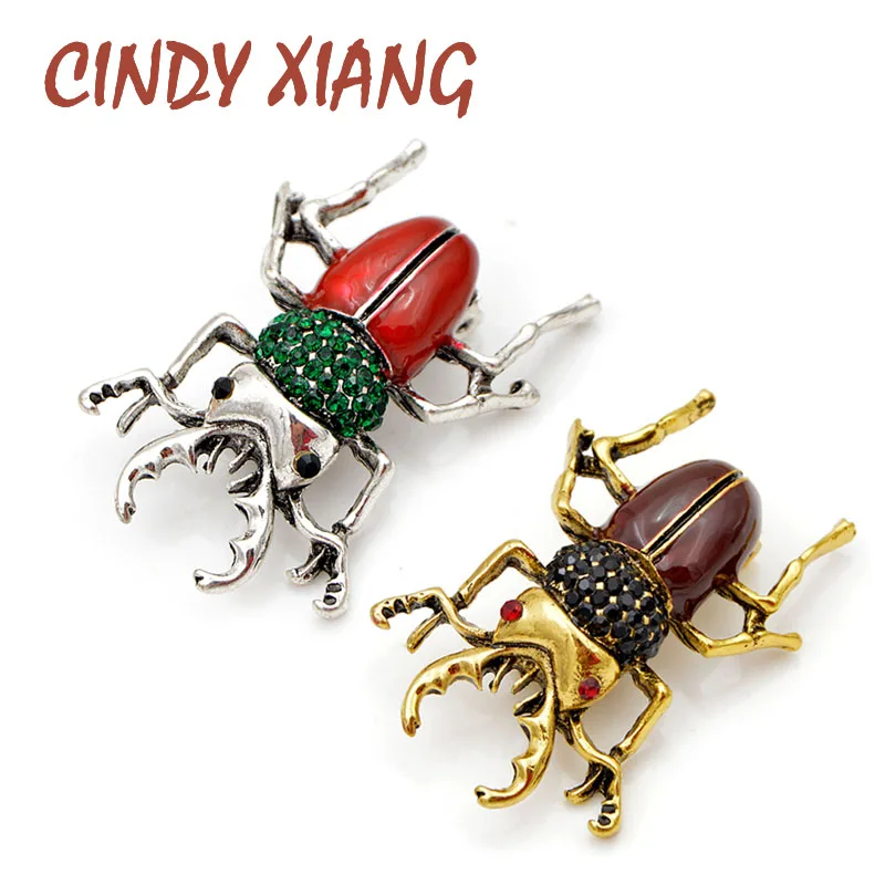 

CINDY XIANG 2 Colors Choose Enamel Beetle Brooches for Women Fashion Bug Insect Jewelry Summer Style High Quality Jewelry New