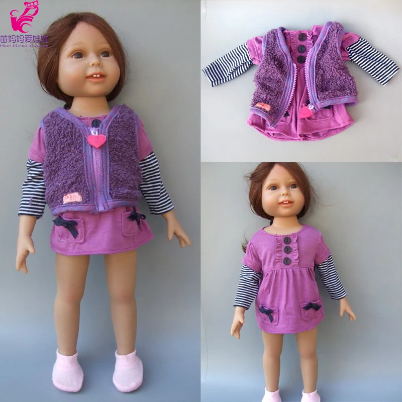 2 in 1 Doll Clothes for 18 American Girl doll dress vest for 45 cm doll