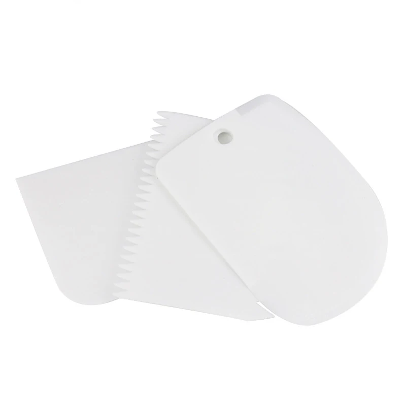 3Pcs/Set Plastic Cake Scraper Set Multifunction Blade Fondant Cake Decoration Tool Pastry Cream Butter Spatula - Image 6