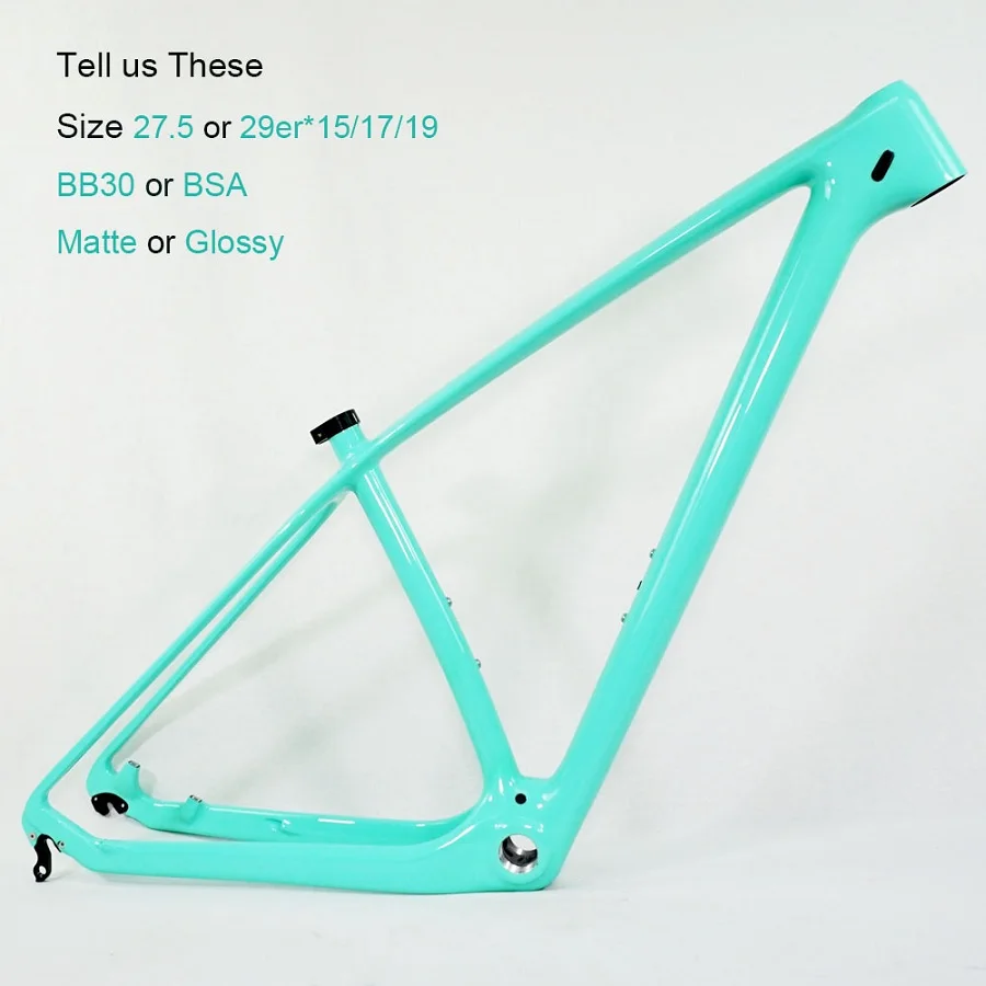 Карбоновая рама 29er для горного велосипеда 15 17 19 дюймов карбоновая велосипедная Рама 7 цветов для велосипеда - Цвет: light green