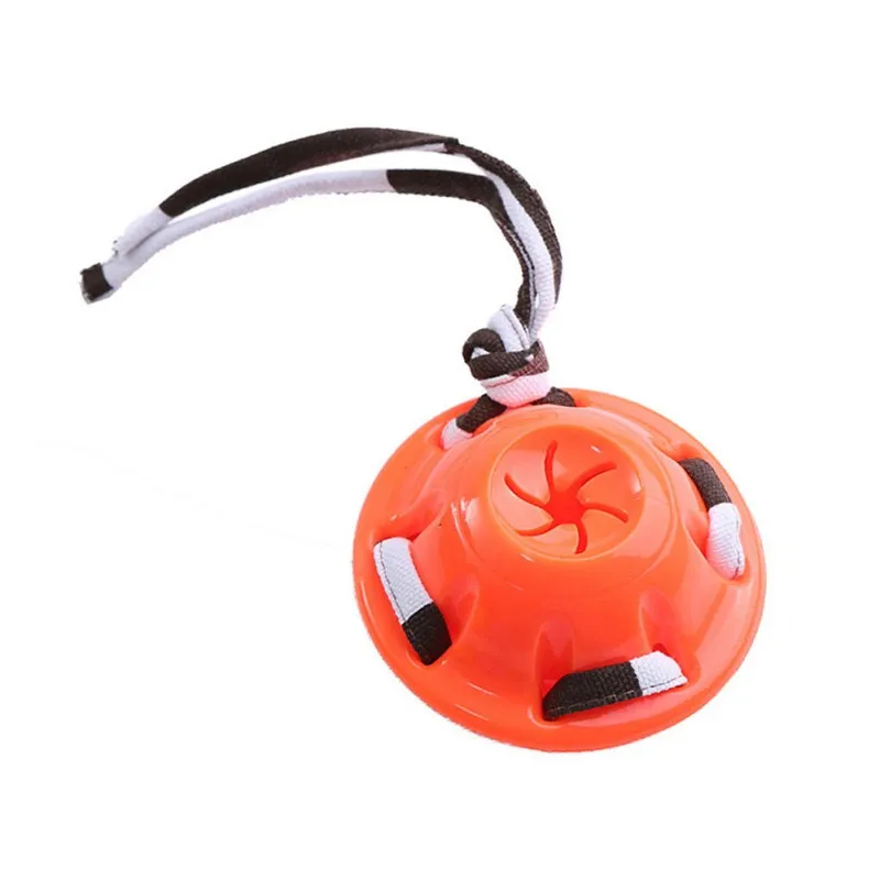 الملونة الشريط تحلق القرص شكل تسرب المواد الغذائية الكرة الكلب التدريب TPR المطاط رمي لعبة لعبة الموضة