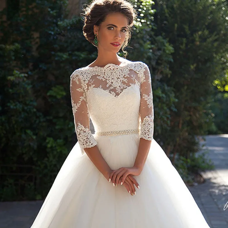 White Ivory Pearl Ball Gown Wedding Dress Bridal Gown Custom 6 8