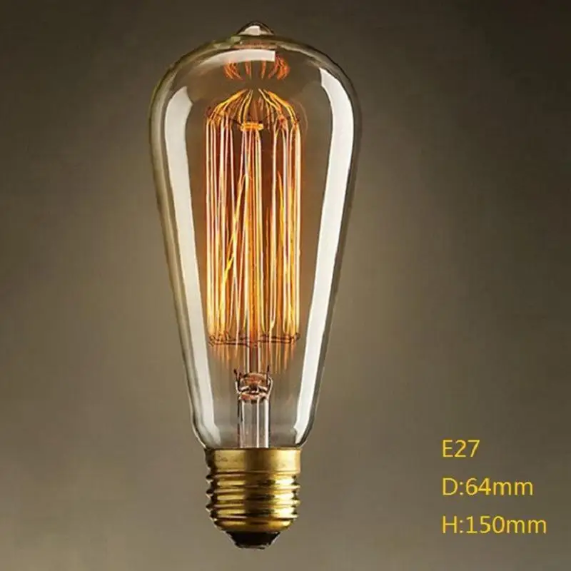 Litake 40W E27 220 240V Эдисона лампочки ретро желтый свет W накаливания лампы кофейного