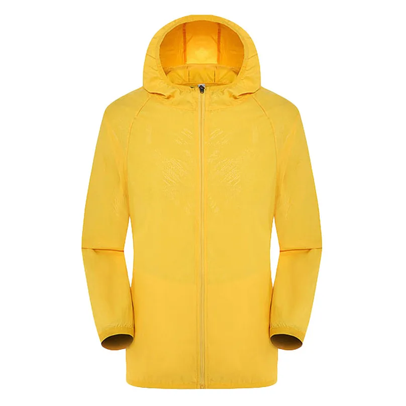 Куртка для велоспорта, мужская женская повседневная куртка, ветронепроницаемый ультра-светильник, непромокаемая ветровка, Солнцезащитная куртка, УФ-защита& 4j13 - Цвет: Цвет: желтый