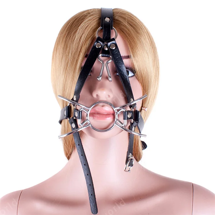 

Spider Shape Mouth Gag Metal O Ring Gag Bondage Restraint With Nose Hook Slave Fetish Mouth Gag SM Full Head Harness Sex Toys