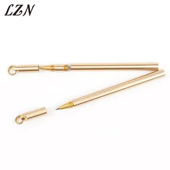 

LZN High Quality Luxury Gold Optional Minimalism Superfine Ballpoint Pen brass caneta stationery Copper ballpen Writing Office