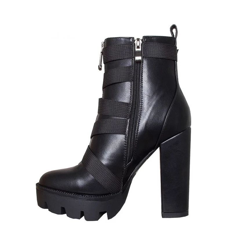 Весенние модные ботинки черного цвета женские демисезонные ботинки из мягкой кожи на платформе со шнуровкой женские ботильоны для вечеринки высокий каблук
