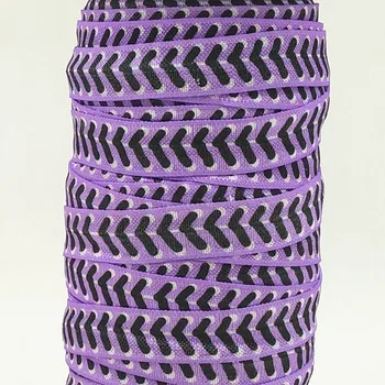 

Q&N ribbon wholesale/OEM 5/8inch 15mm 160301003 purple softball design folded over elastic FOE for hair tie free shipping