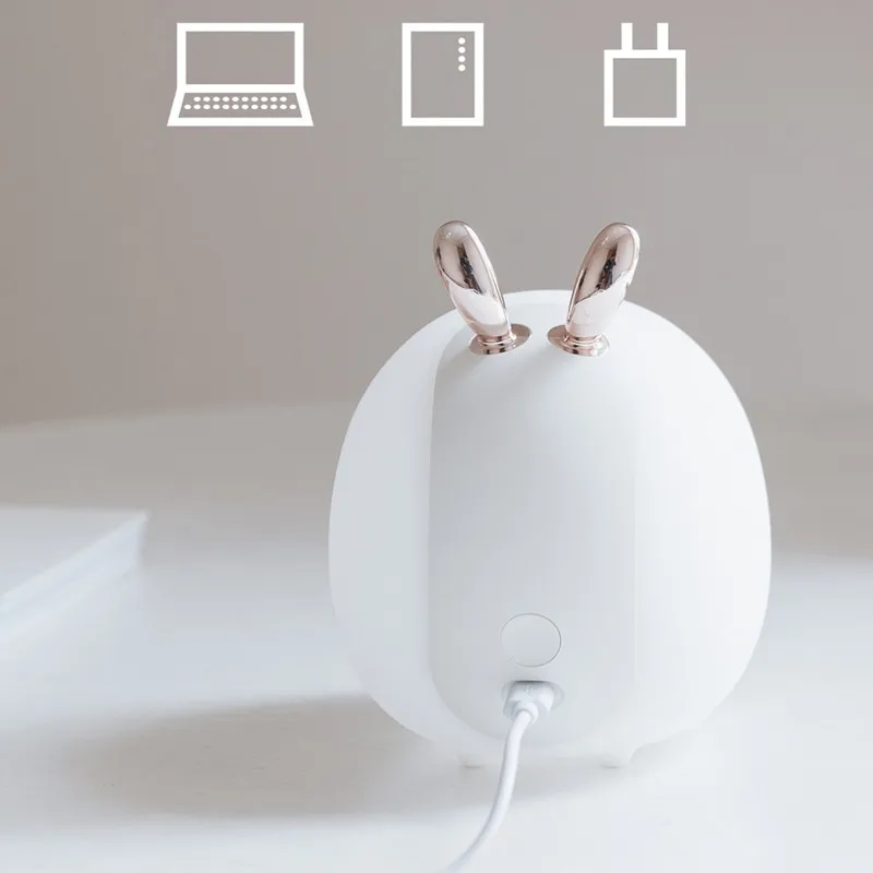  Lovely Cute Rabbit Deer LED Night Light Lamp Wireless Touch Sensor Silicone Children Kids Baby toys - 33021493786