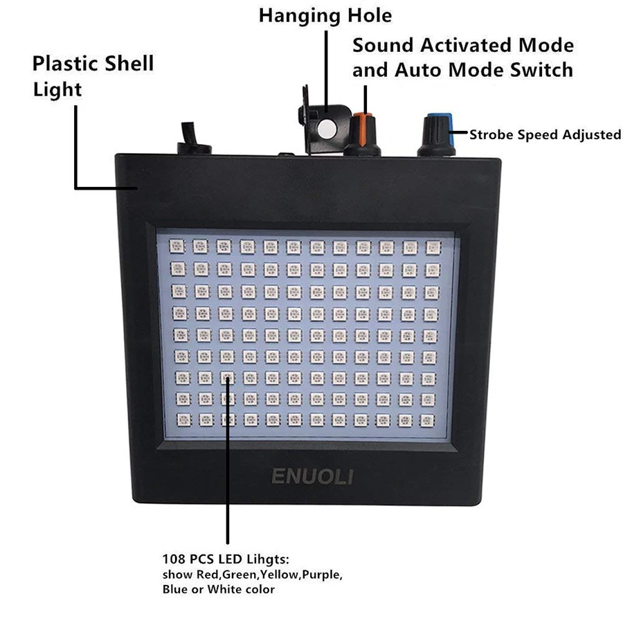 25 Вт SMD5050 108 светодиодный стробоскоп для сценического освещения светильник звуковая активация диско смешанный мигающий сценический светильник s для фестиваля вечеринок Свадебный KTV светильник s