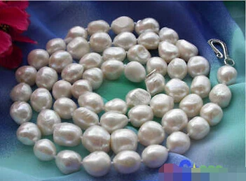 

HOT## Wholesale FREE SHIPPING >>> NATURAL 34" 15MM WHITE BAROQUE FW CULTURED PEARL NECKLACE