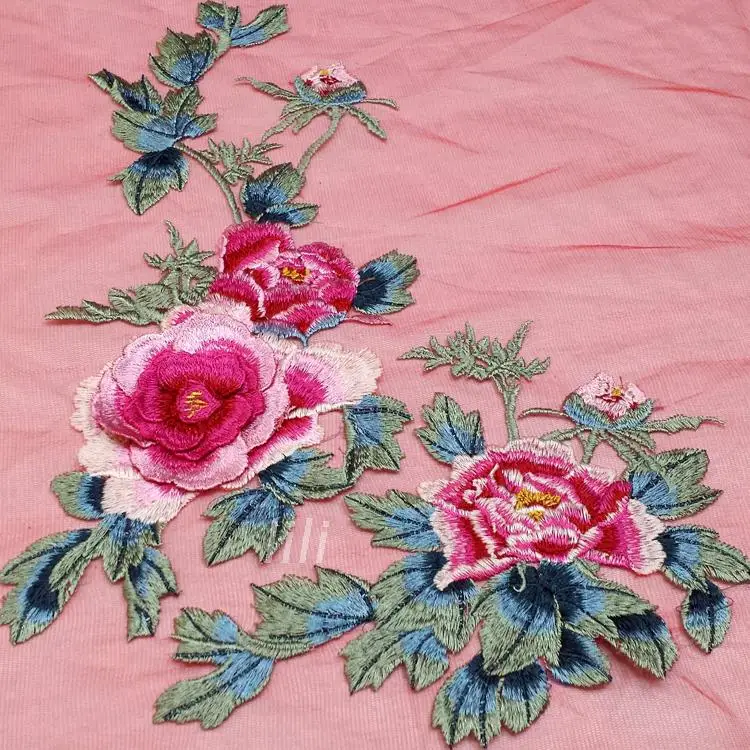 Peony cloth cloth applique decorative patch patch thorn embroidered ...