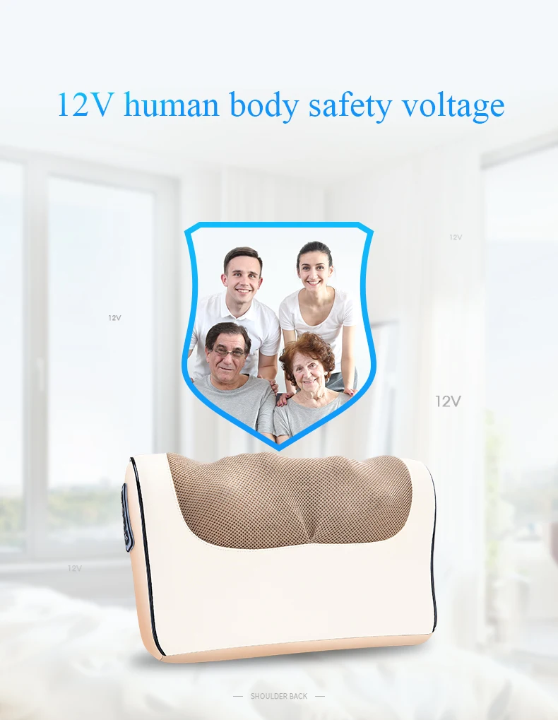 Infrared Heating Neck Shoulder Back Body Multifunctional Massage Pillow Shiatsu Massager Device Cervical Healthy Massageador12