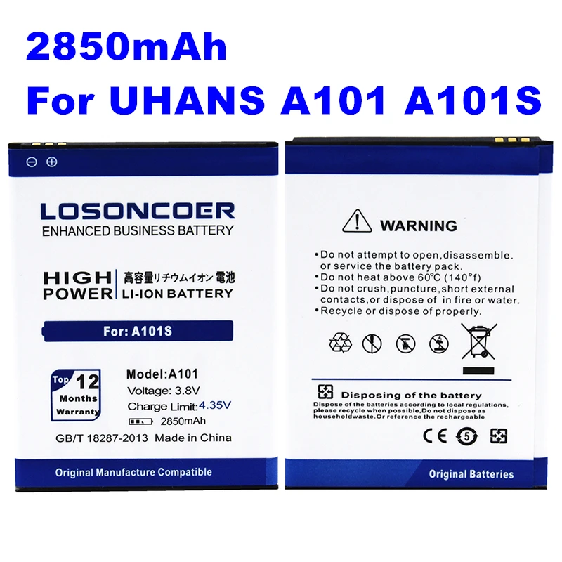 

LOSONCOER 2850mAh A101 Replacement Battery for UHANS A101 A101S Battery