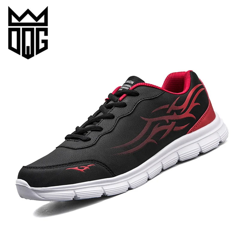 

DQG Spring Autumn Running Shoes For Men Outdoor Comfortable Runner Sneakers Lightweight Men Breathable Leather Sport Shoes