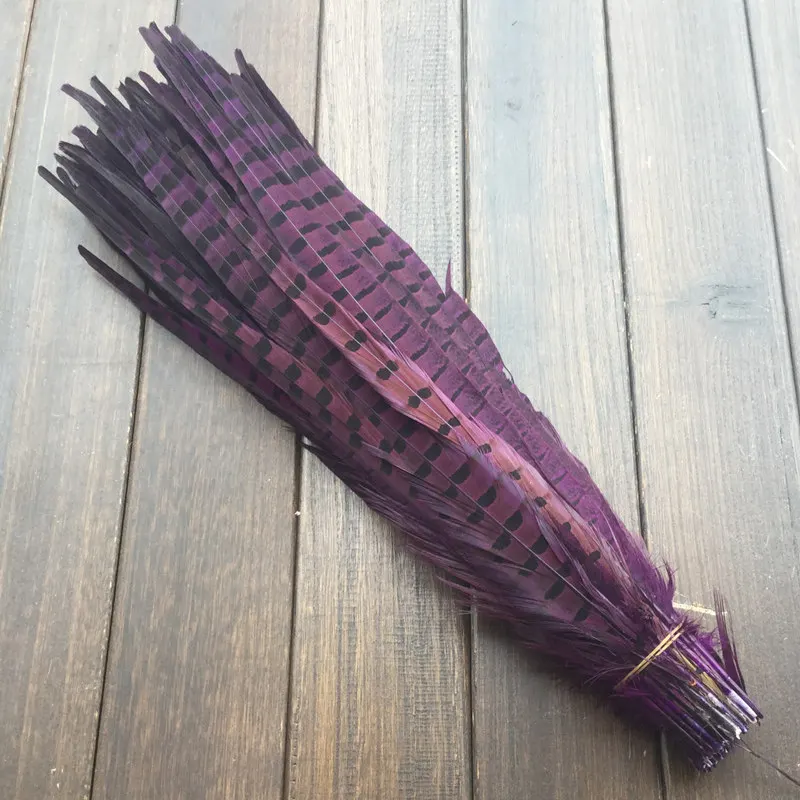 /50 шт./лот! 40-45 см длинные разноцветные дамские Amherst перья из хвоста фазана, дамские Amherst перья для шляп и рукоделия и т. Д - Цвет: purple