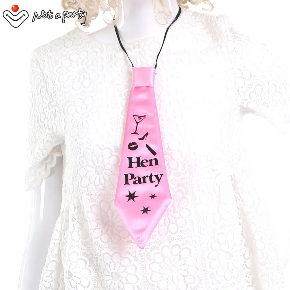  Bride to be & Hen Party pink tie for bachelorette design wedding event invitation party decoration  - 32607096434
