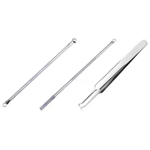 3 шт./компл. Портативный Размеры уход за кожей лица, Чистка Пор, Нержавеющая сталь удаления прыщей уход за кожей иглы Угри Comedone акне, прыщей, Belmish экстрактор