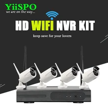 Yiispo 4ch Беспроводной NVR CCTV Системы 960 P IP Камера WI-FI Всепогодный ИК ночного Vison охранных Камера наблюдения 1.3 м комплект