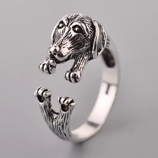 

Bohemian Vintage 925 Sterling Silver Dog Rings for Women Adjustable Rings Exaggerated Personality Fashion Wedding Jewelry