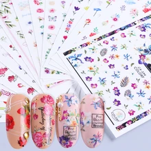 1 шт., красивые наклейки для ногтей, солнечный свет, фламинго, лист, цветочный клей-самоклеющаяся 3D наклейка, слайдер для Святого Валентина, маникюрные аксессуары, CHCA393-427