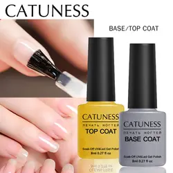 CATUNESS Лидер ПРОДАЖ Top Coat базовый гель лак для ногтей основу для УФ-гель Праймер не Очищение верхней и нижней пальто гель Лаки