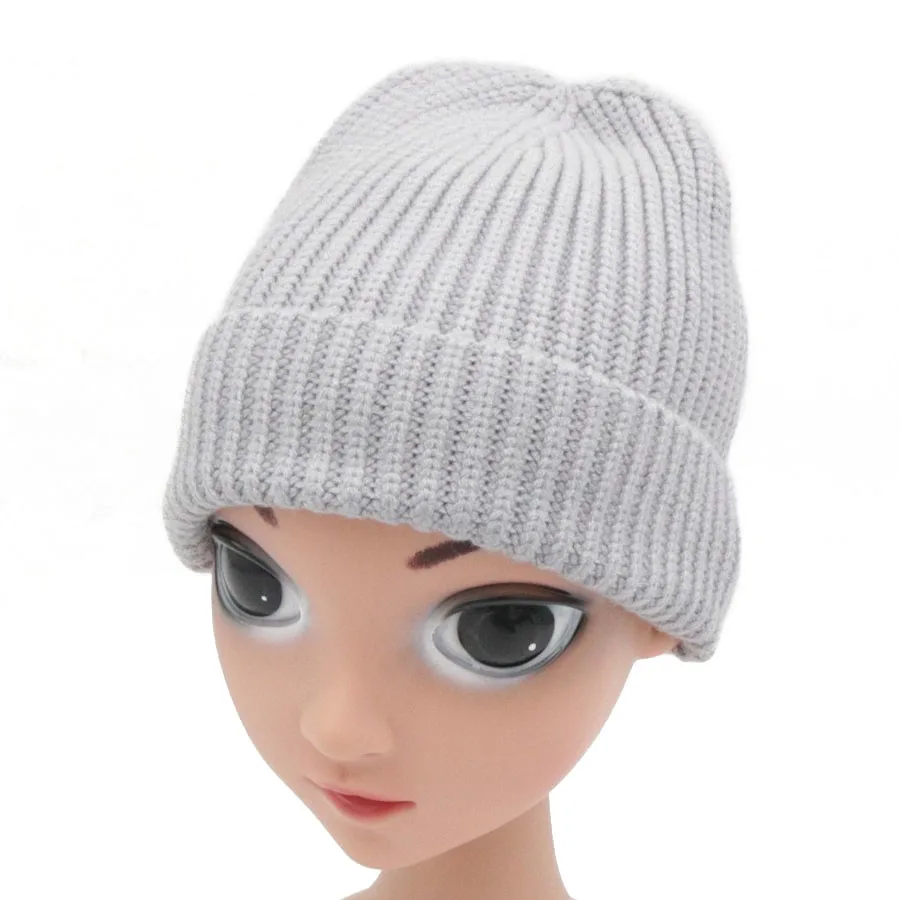 Осень и зима теплые наборы шарф шапка для детей вязаный хлопок сплошной цвет дети милые шапки и шарфы YWMQFUR - Цвет: Light Grey