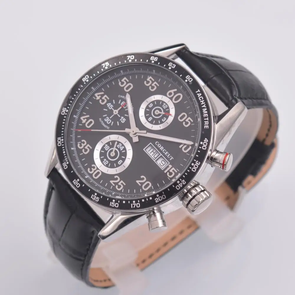 Men Watch Top Brand Luxury Automatic Mechanical Watch  24 hours Leather Military Week&Date Watches Clock Men Relojes Masculino - 3