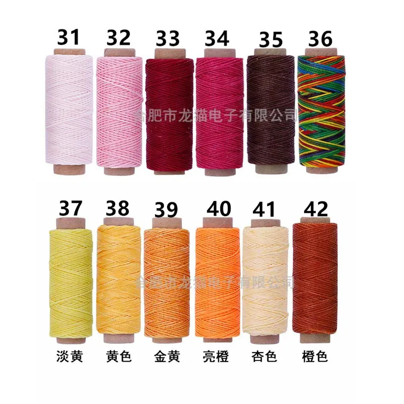 50 m//Rouleau 150D Plat Sew Cire ligne fait main tricot bricolage Cuir Couture fibre fil