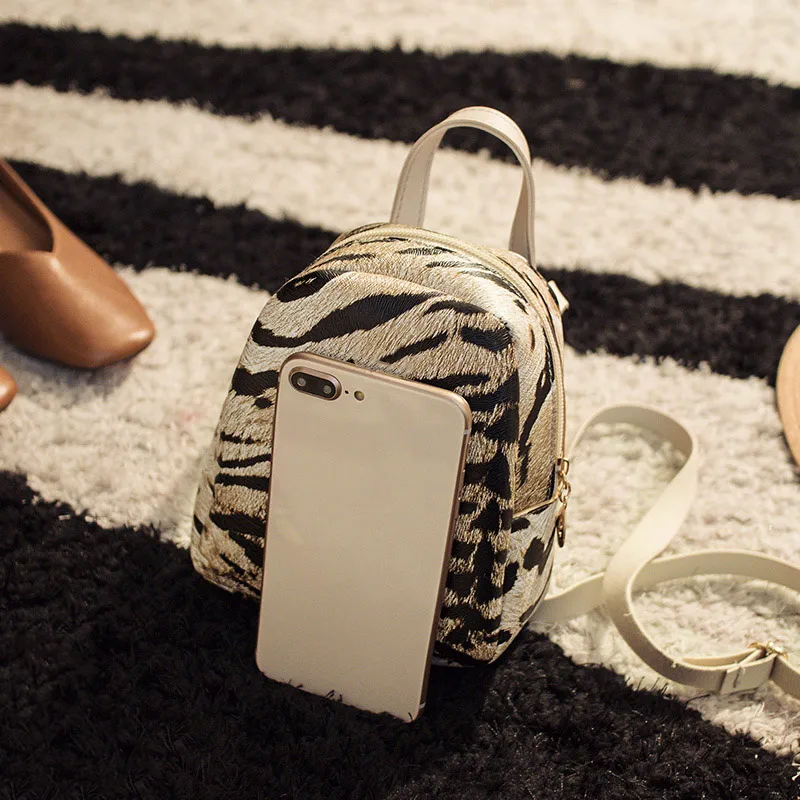 

1 Pcs Women Lady Backpack Leopard Print Fashion PU Leather For Travel Mobile Phone MUG88