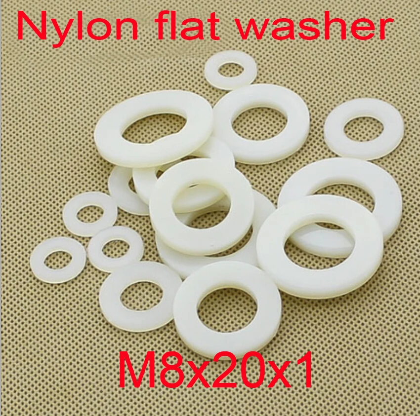 1000pcs/lot Custom made nylon washer M8*20*1 M8 plastic nylon flat