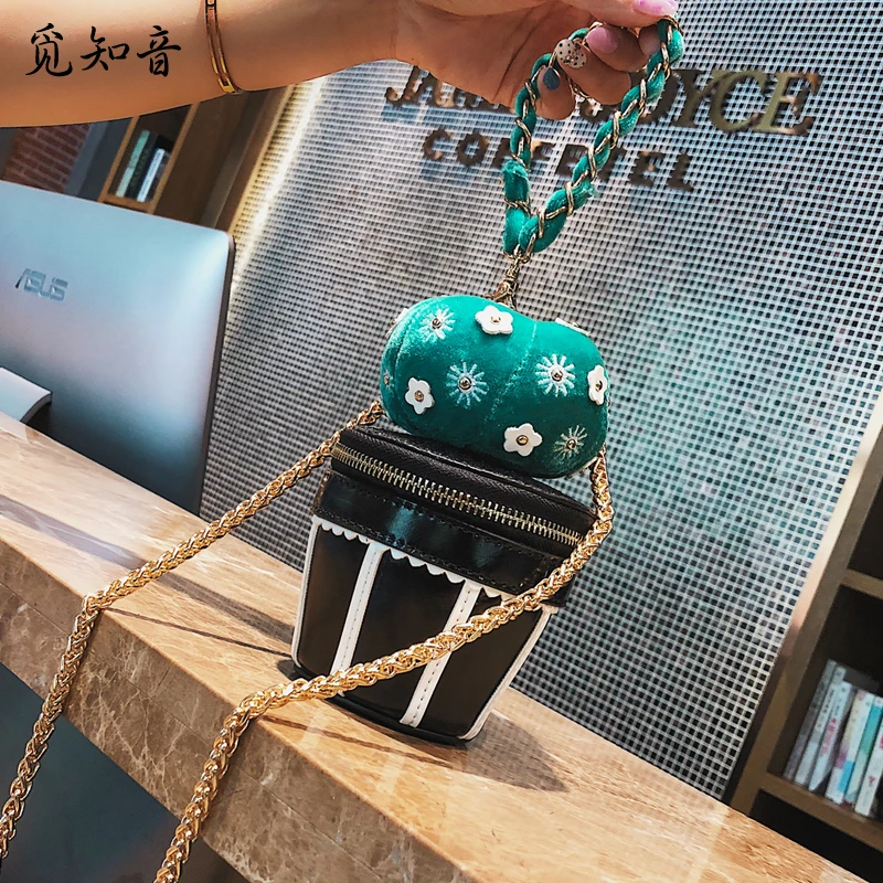 

Cute Cartoon Women Ice Cream Cupcake Mini Pu Leather Bags Small Chain Clutch Crossbody Girl Shoulder Messenger Bag