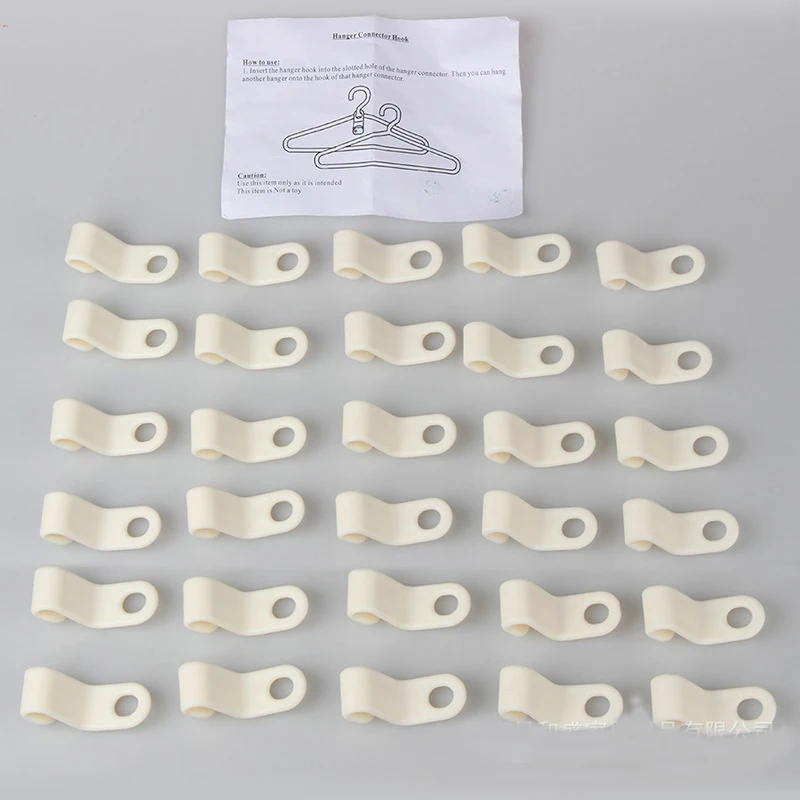 

30PCS/Set Durable Wardrobe Space-saving Stack Hanger Hooks Plastic Coat Hook Closet Hanger Rack Bedroom Storage Organizer